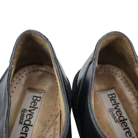 Vintage Belvedere Florence Exotic Crocodile Leather Gray Dress Shoes 11M Oxfords - Picture 8 of 12